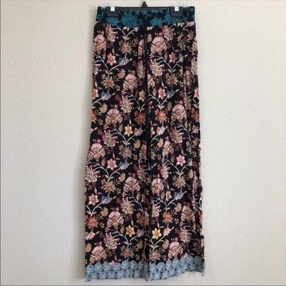 Wide Leg Pants BeBop Boho Floral Palazzo T… - Picture 1 of 3